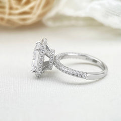 Shine Radiant Cut Sterling Silver Wedding Sets