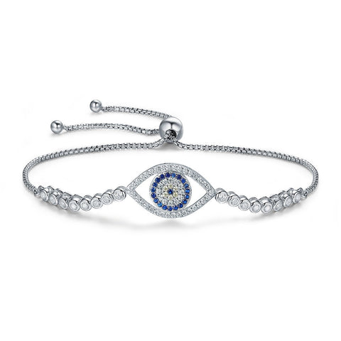 Tara Amulet Blue Eyes 925 Sterling Silver Bracelet - jolics