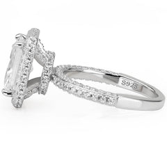 Shine Radiant Cut Sterling Silver Wedding Sets
