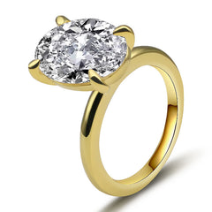 Classic Oval Cut Sterling Silver Wedding Rings