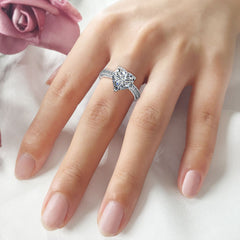 Simplicity Sterling Silver Heart Cut Engagement Rings