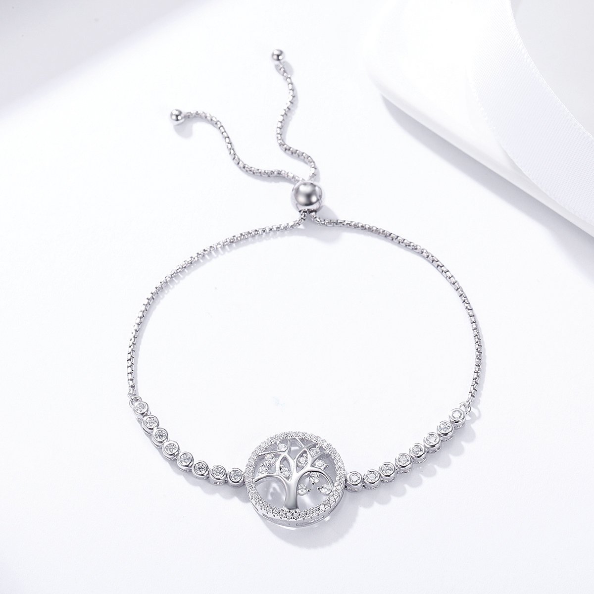 Tree of Life 925 Sterling Silver Adjustable Tennis Bracelet - jolics