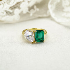 Shaped Double Diamond Pear Cut Engagement Rings