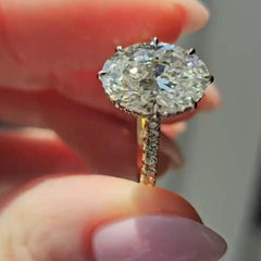 vintage Oval Cut Sterling Silver Engagement Rings