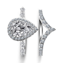 Gorgeous Pear Cut Sterling Silver Wedding Sets